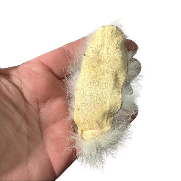 Vtg Little Star Native American Angel on Real Fur Cloud (Angora?) Ceramic 4” L - Picture 7 of 10